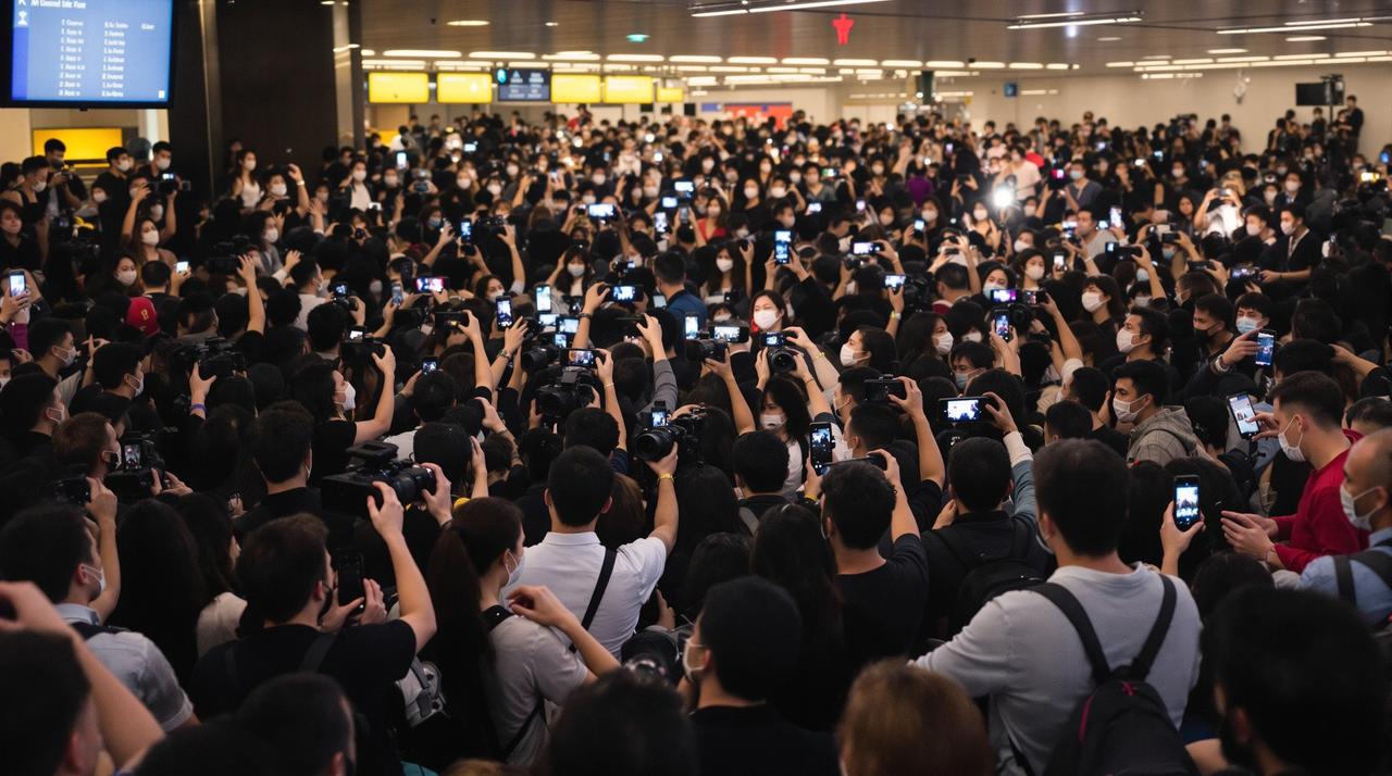 某顶流明星深夜现身机场，与神秘异性同行引发热议